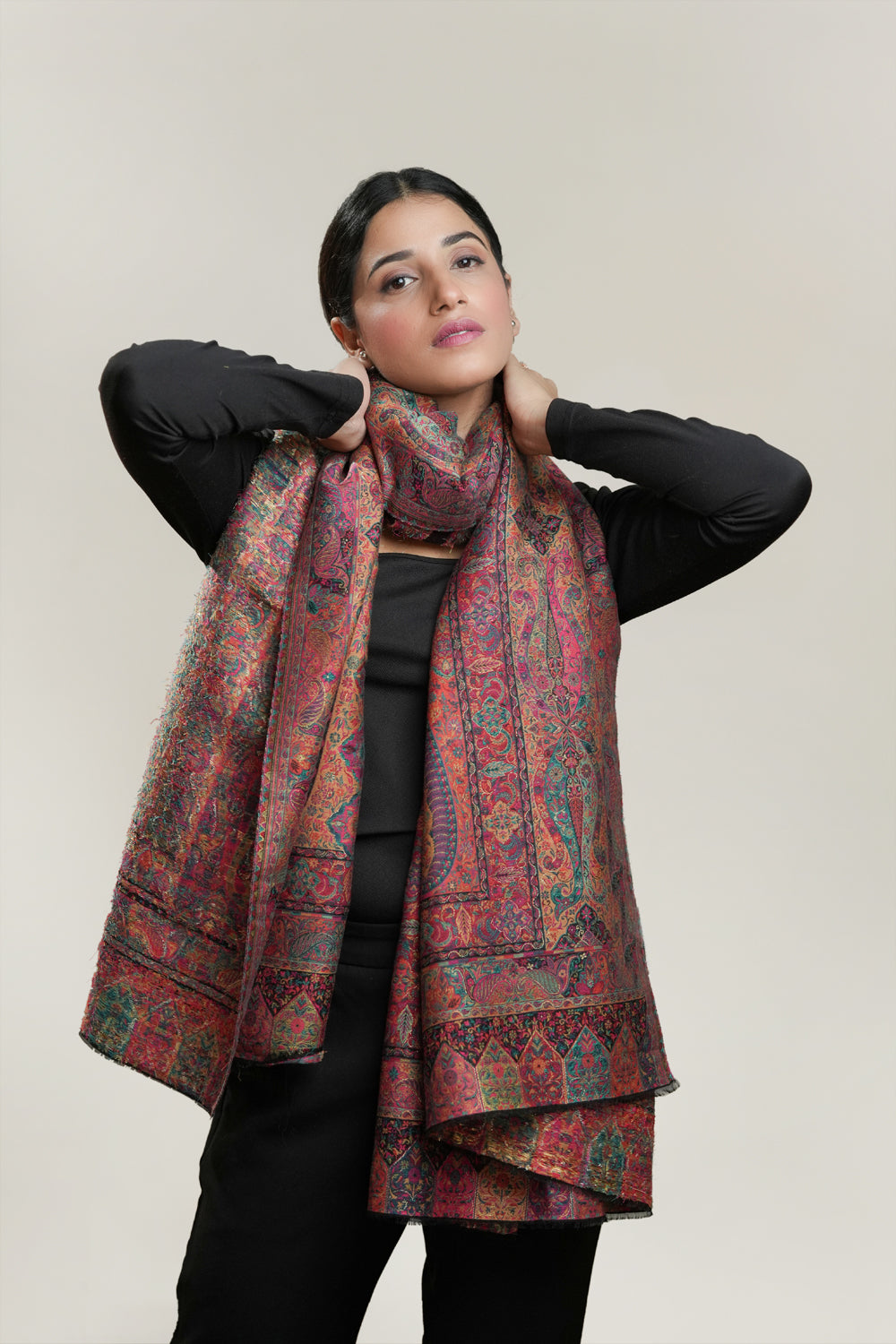 MULTICOLOUR KANNI WOOLLEN STOLE