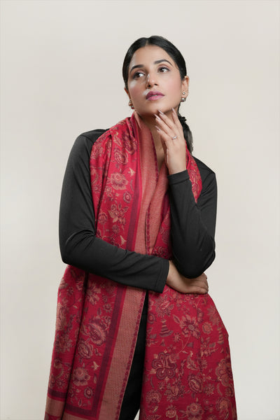 RED KANNI WOOLLEN STOLE