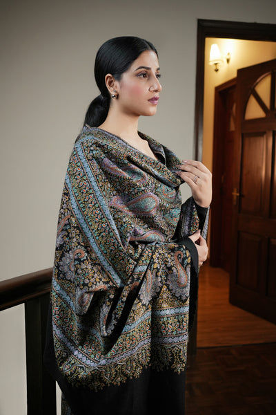 HANDWOVEN KASHMIRI EMBROIDERED PASHMINA SHAWL