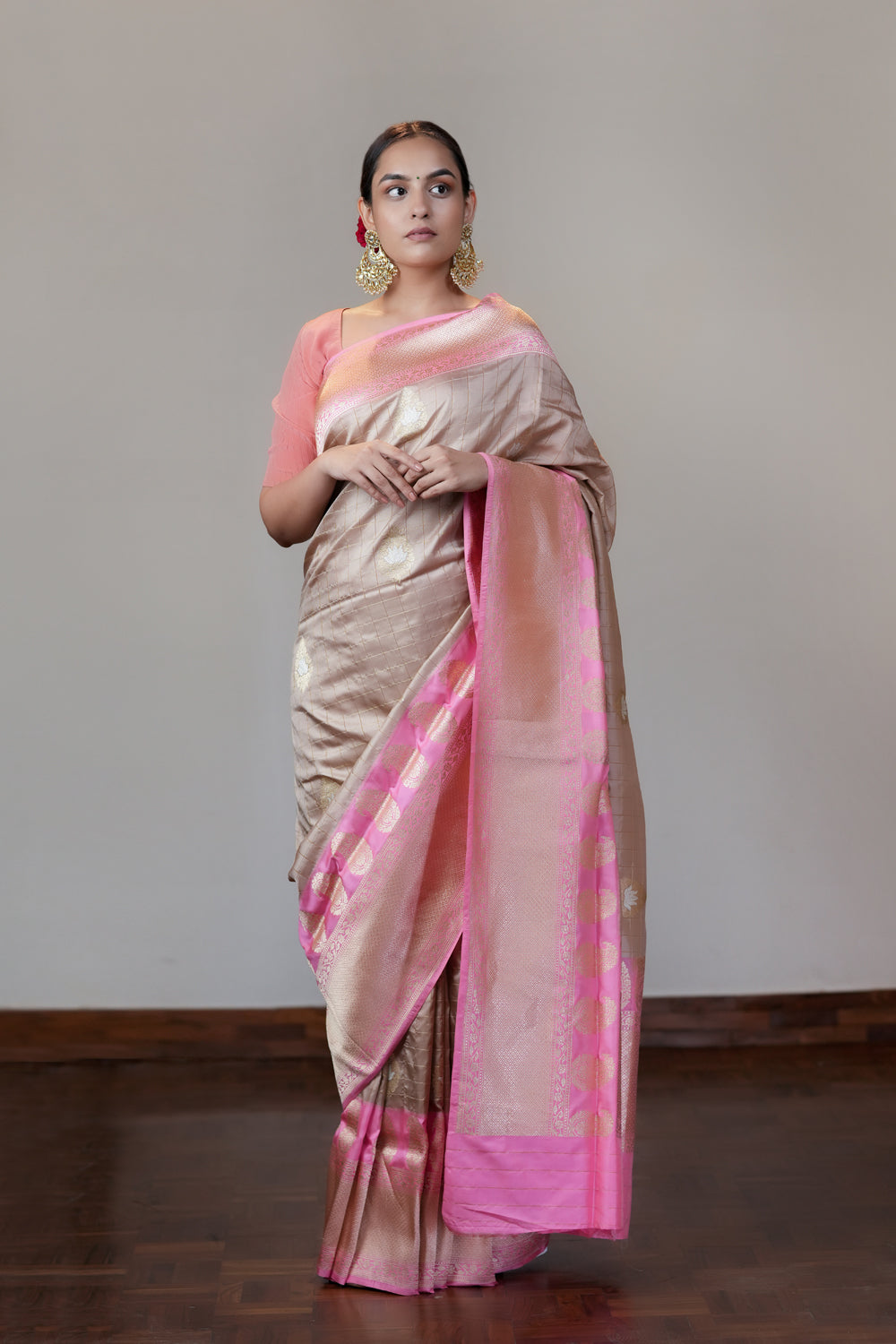 HANDWOVEN PINK SILK SAREE