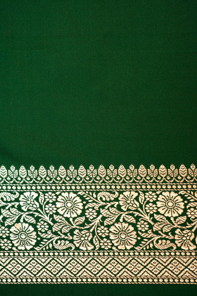 HANDWOVEN GREEN SATIN SILK SAREE