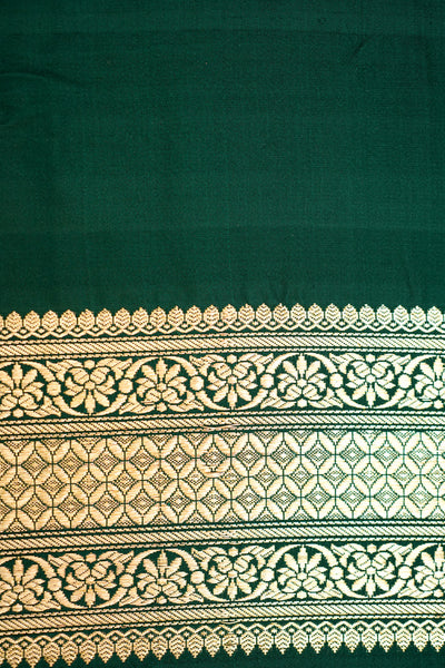 HANDWOVEN GREEN SATIN SILK SAREE