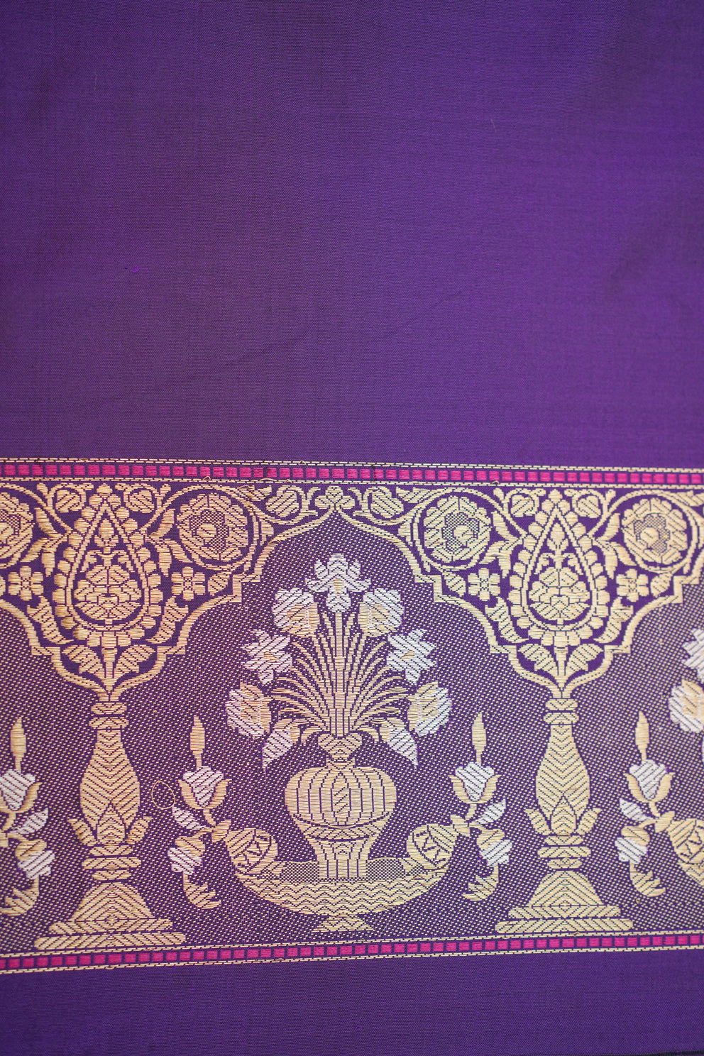 HANDWOVEN PURPLE MEHRAB SILK SAREE