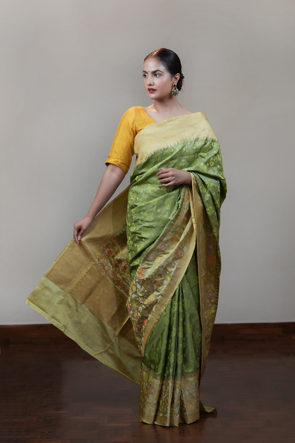 HANDWOVEN GREEN PAITHANI BORDER SAREE