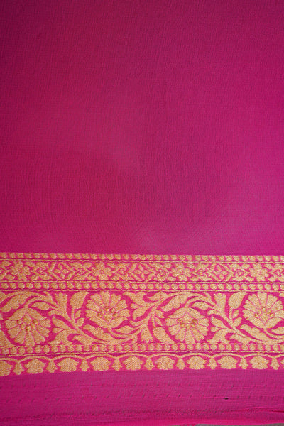 HANDWOVEN PINK GEORGETTE SAREE