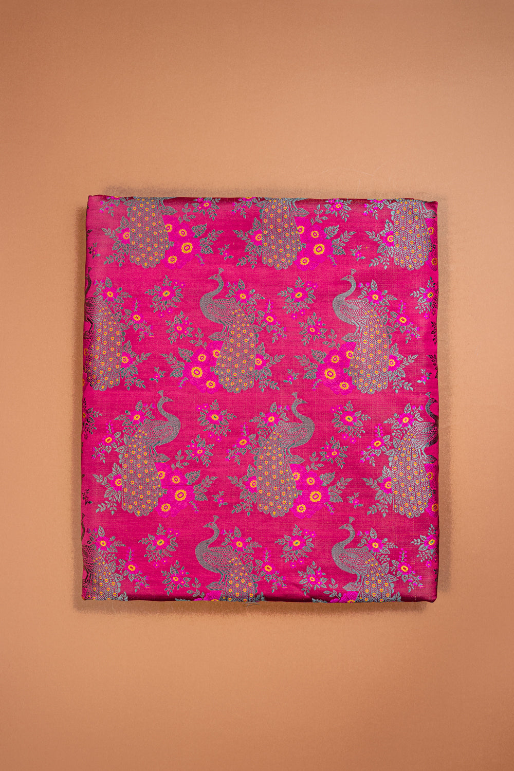 HANDWOVEN PINK PEACOCK TANCHOI FABRIC