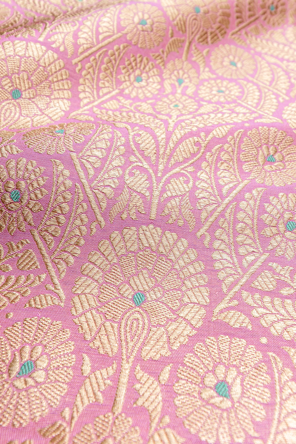 HANDWOVEN BUBBLEGUM PINK SILK brocade FABRIC