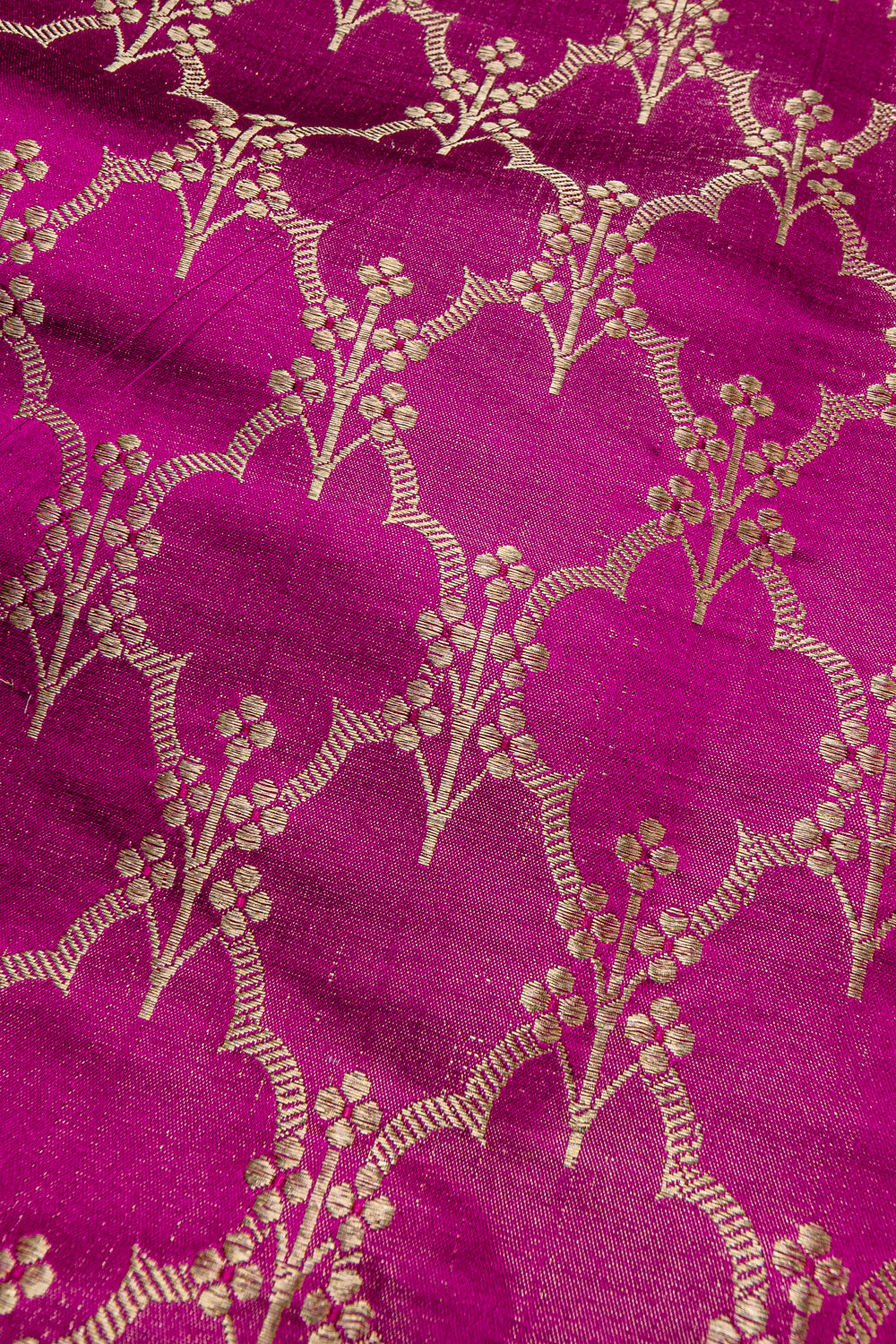 HANDWOVEN MAGENTA SATIN SILK FABRIC