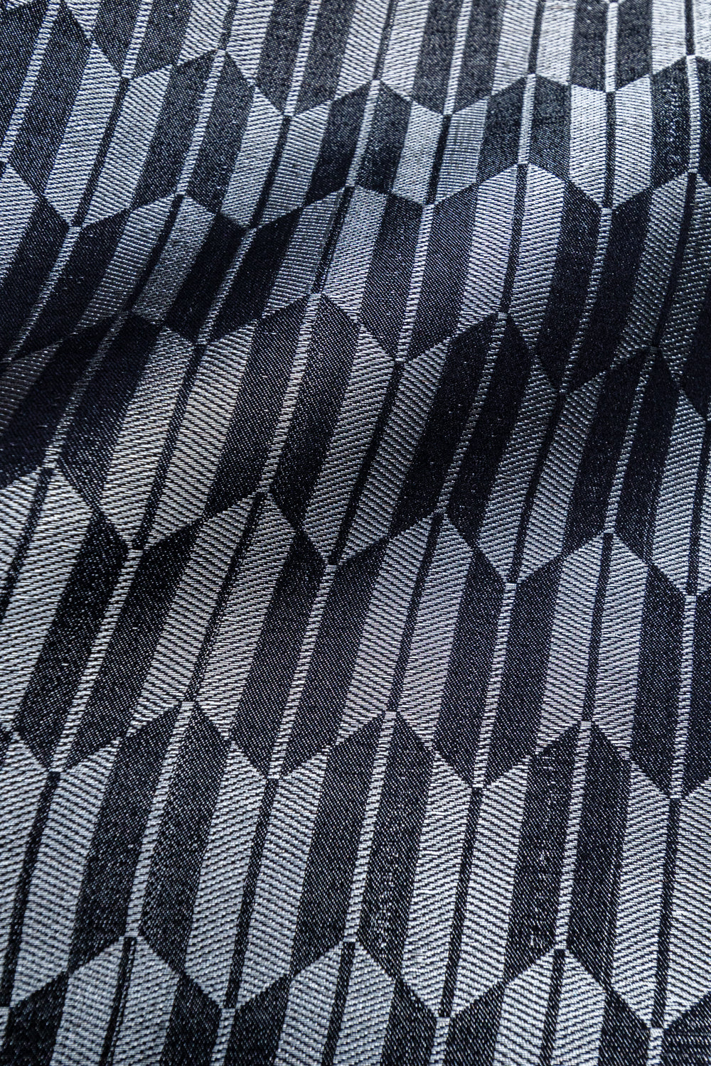 HANDWOVEN BLACK ABSTRACT SATIN SILK FABRIC