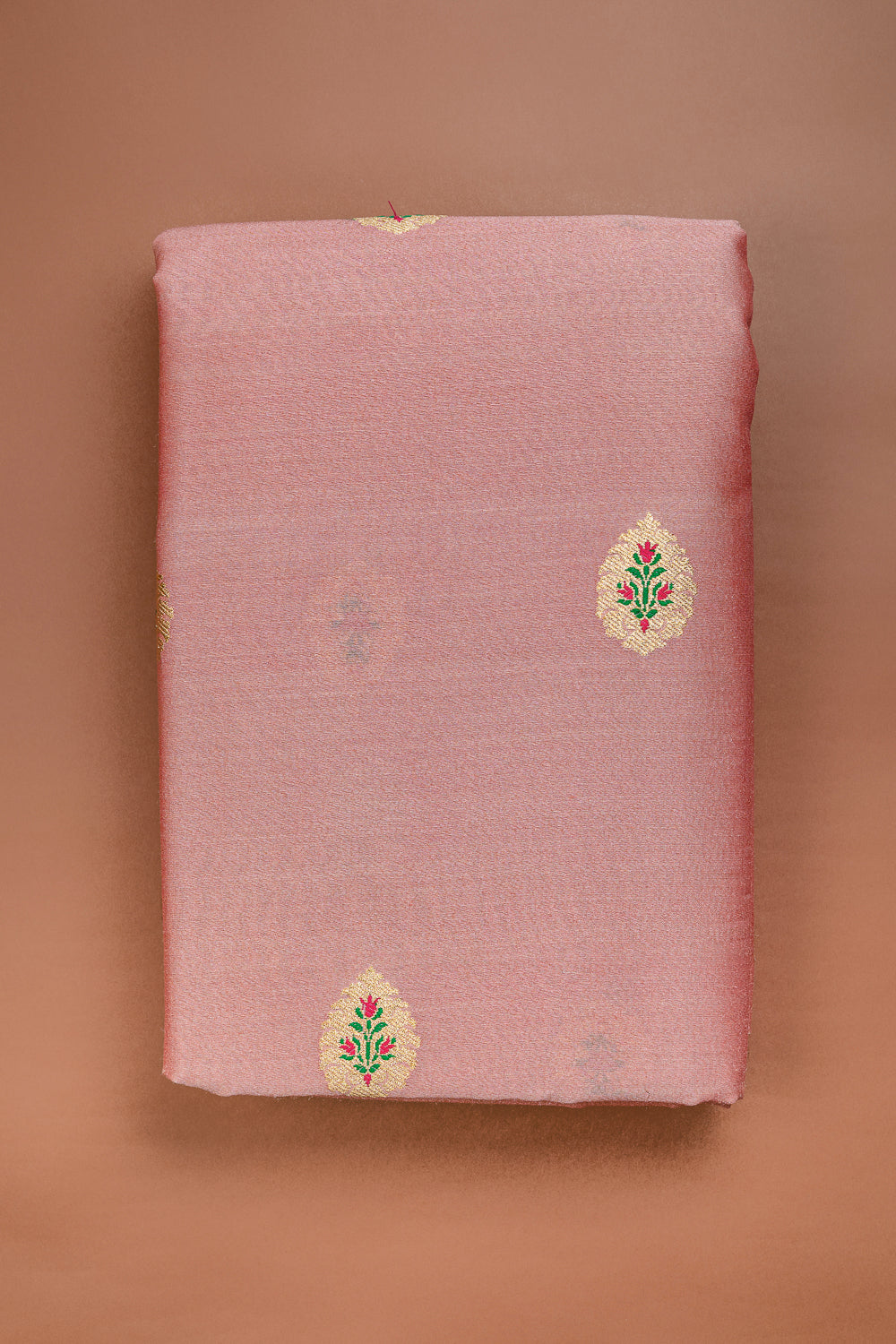 HANDWOVEN PINK MEENAKARI MUGA FABRIC