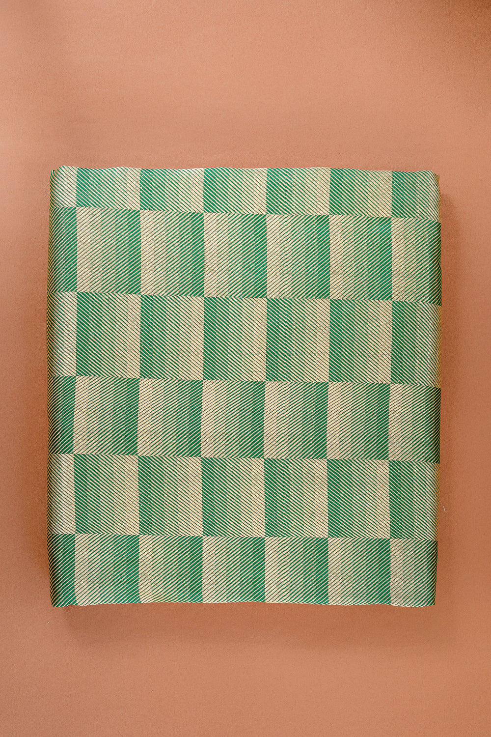 HANDWOVEN GREEN SILK FABRIC