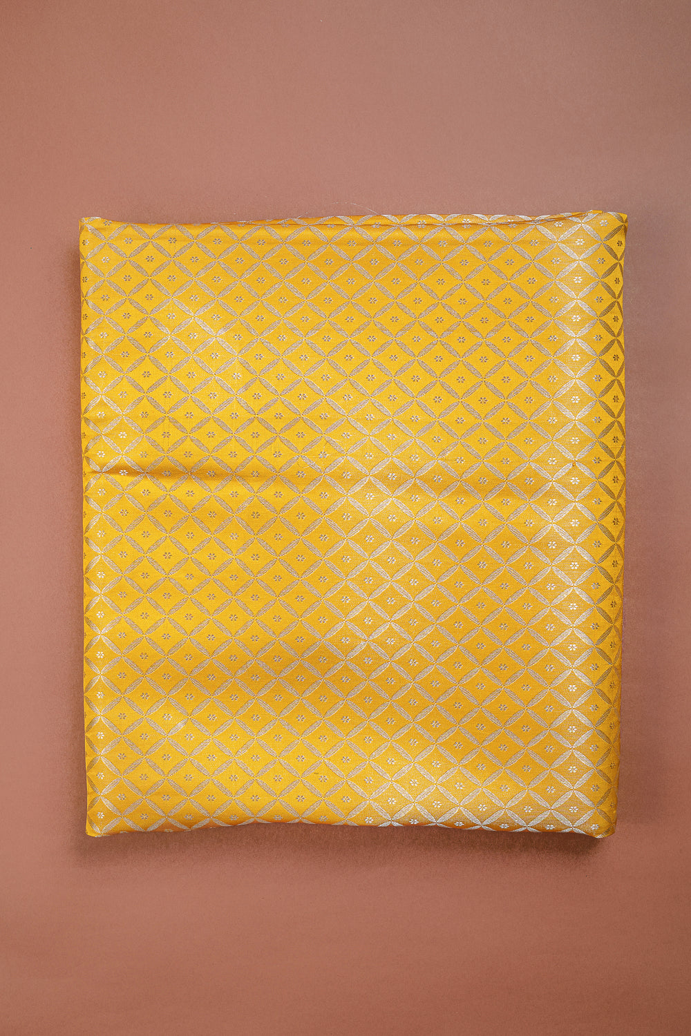 HANDWOVEN MUSTARD SATIN SILK FABRIC