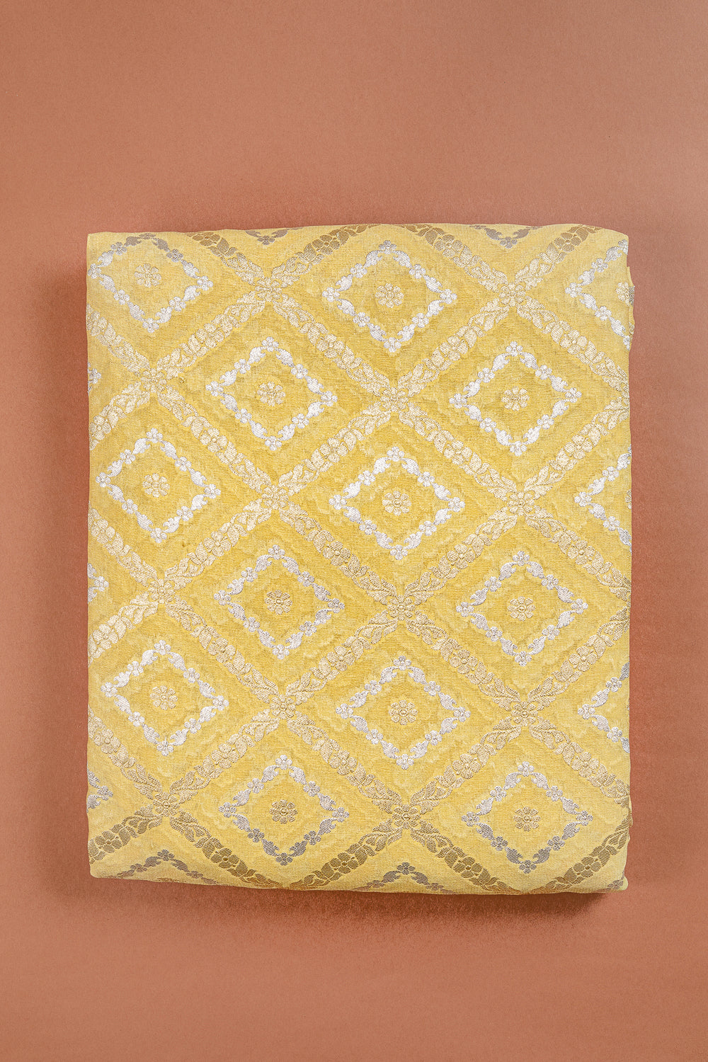 HANDWOVEN SOFT YELLOW GEORGETTE FABRIC