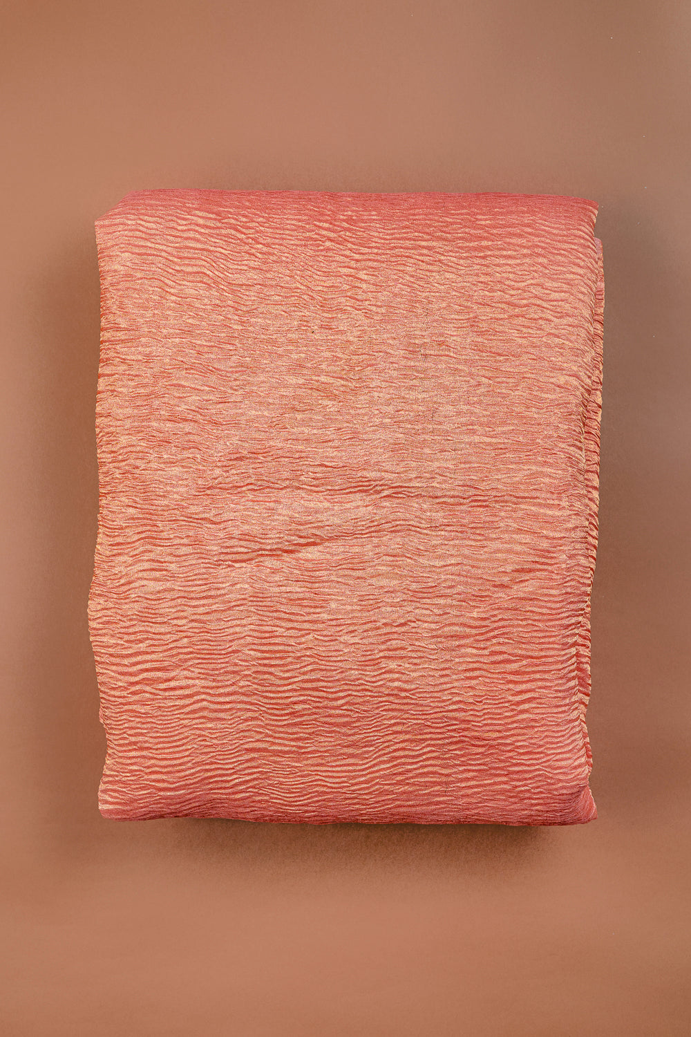 HANDWOVEN PEACH CRUSHED TISSUE FABRIC