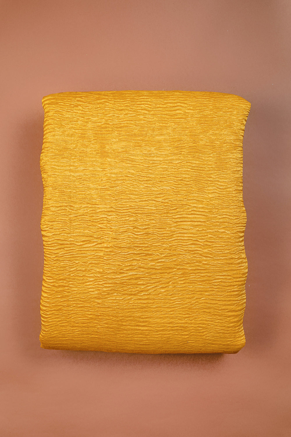 HANDWOVEN MANGO YELLOW CRUSHED TISSUE FABRIC