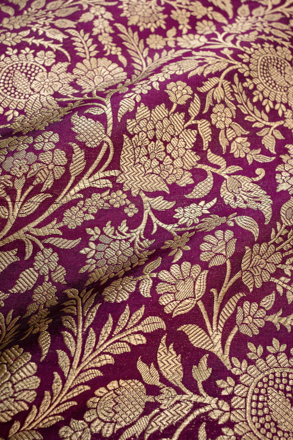 HANDWOVEN WINE JANGLA SILK FABRIC