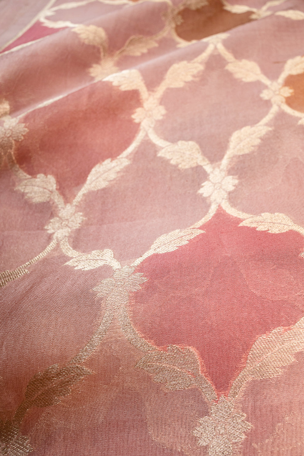 HANDWOVEN PINK RANGKAT ORGANZA FABRIC