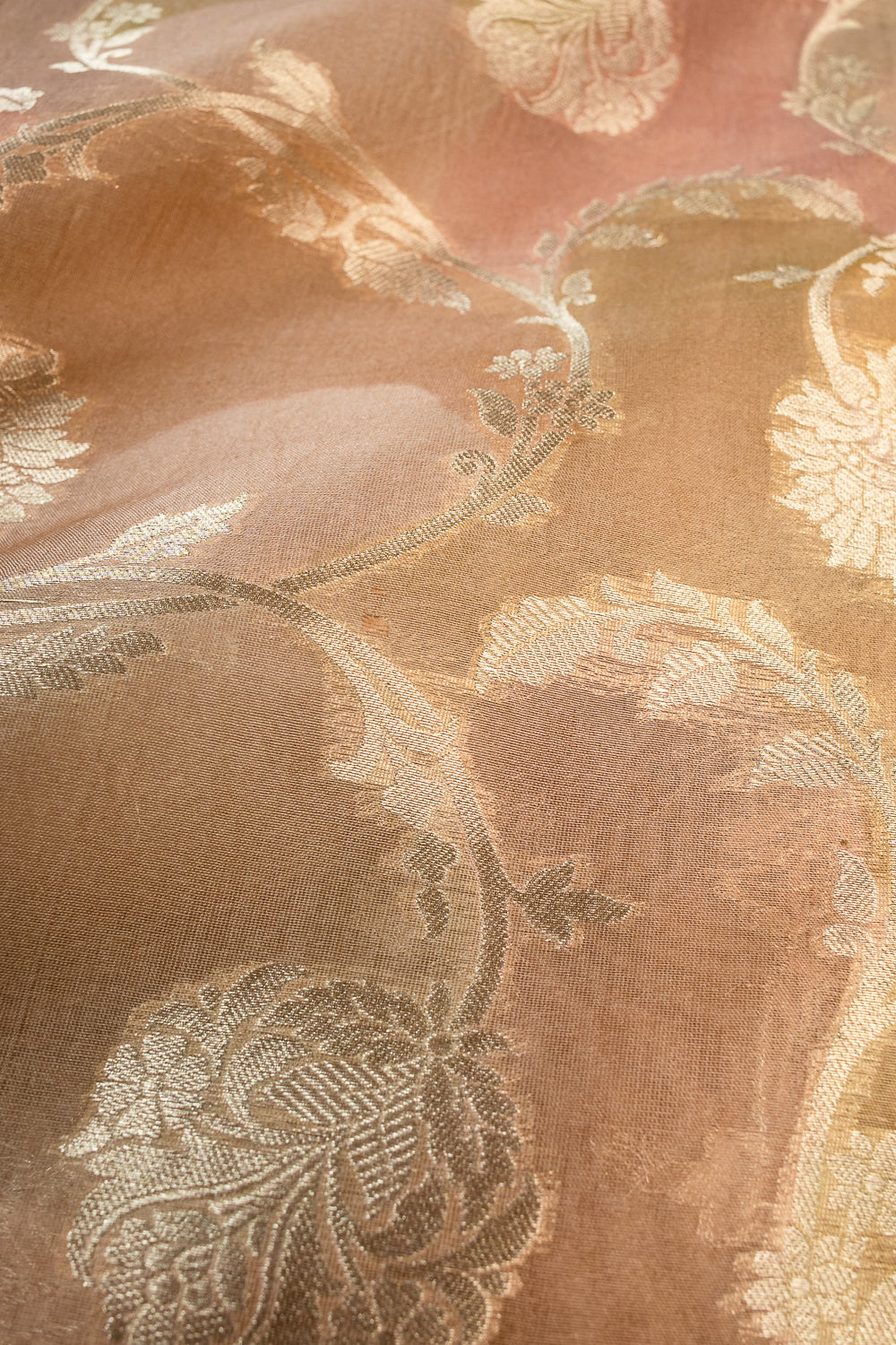 HANDWOVEN BEIGE RANGKAT ORGANZA FABRIC