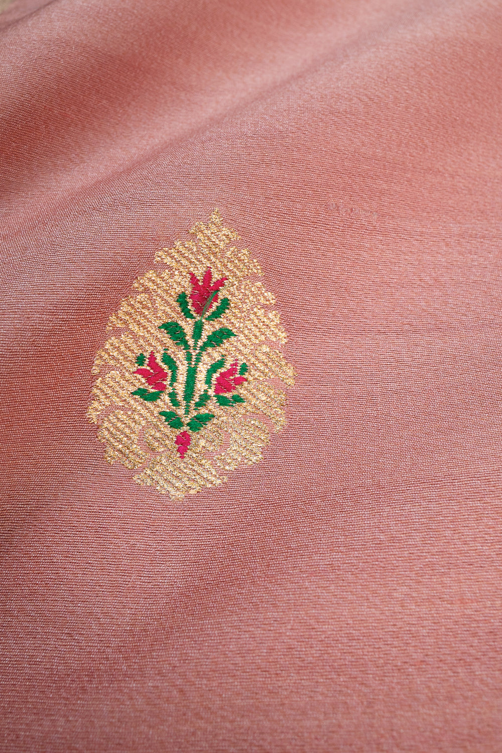 HANDWOVEN PINK MEENAKARI MUGA FABRIC